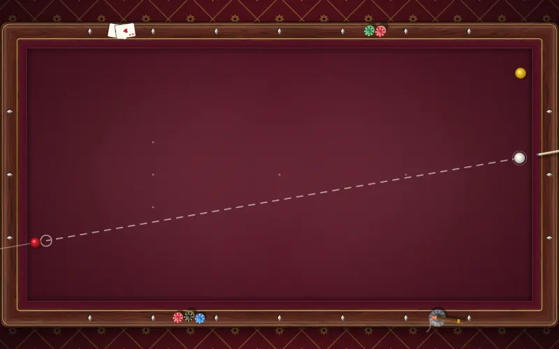 Il tavolo della carambola con l'aspetto retrò di Biliardo 2: colori piatti e pixel grossi